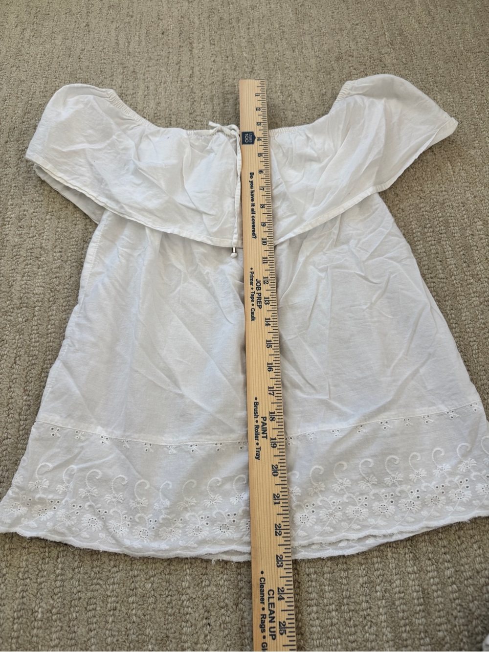 Soho White Off-Shoulder Eyelet Hem Top - Picture 4 of 6